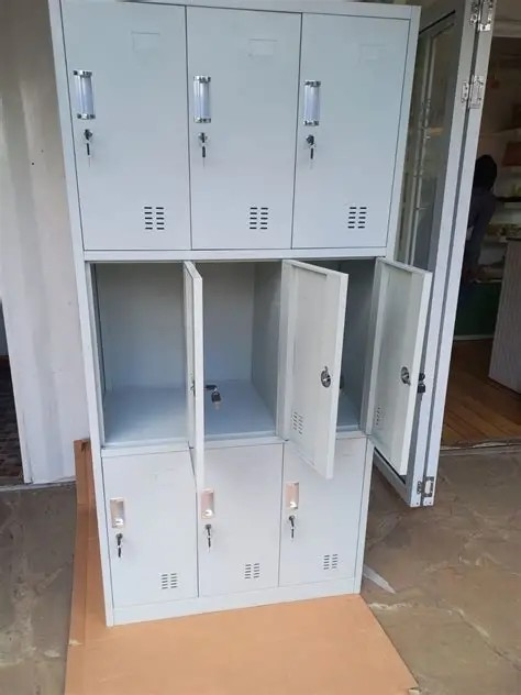 9 locker storage cabinet, nine door steel locker, metal employee lockers, multi compartment storage, staff room lockers, school corridor lockers, secure gym locker, industrial storage cabinet, heavy duty metal locker, 3x3 locker unit, commercial steel locker, locker cabinet with keys, combination lock storage, ventilated metal lockers, office staff storage, factory change room locker, public storage lockers, workplace personal locker, durable steel cabinet, grey metal 9 door locker, blueprint storage cabinet, school gym lockers, spa changing room lockers, fitness center storage, police station gear locker, team locker room furniture, digital lock locker cabinet, padlocking storage locker, name card slot locker, reinforced steel locker, institutional storage cabinet, hospital staff locker, university student locker, library personal storage, co-working space lockers, smart locker cabinet, sleek office locker, space-saving multi locker, vertical tier storage, wall anchor locker cabinet, rust resistant metal locker, powder coated steel locker, garage tool locker, mudroom locker storage, kids playroom toy locker, boutique staff locker, retail employee storage, parcel delivery locker, secure document locker, clean room storage, laboratory locker cabinet, commercial grade locker, BIFMA certified steel furniture, wholesale metal lockers, bulk school storage, affordable locker units, premium employee lockers, heavy load capacity storage, organized staff room, secure valuables locker, phone and wallet locker, express storage cabinet, modular locker system, freestanding metal locker, low maintenance storage, scratch resistant cabinet, quiet close locker doors, interior coat hook locker, multi tier storage solution, space optimizing locker